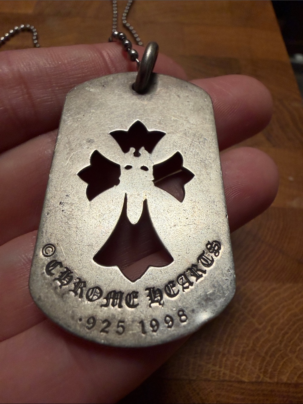 1998 Limited Edition Chrome Hearts Sterling Cross Dog Tag Los Angeles FU